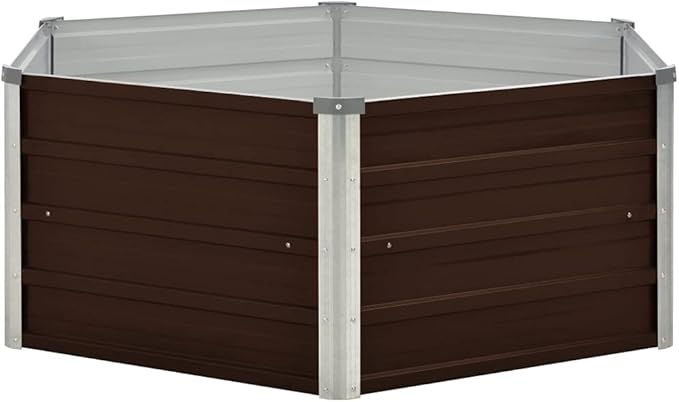 Raised Garden Bed Brown 50.8x50.8x18.1 Galvanized Steel