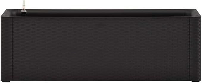 Anthracite Self-Watering 39.4x16.9x13 in Raised Bed Planter UV-Resistant PP Rattan-Look Elevated Garden Box for Balcony Patio 23.8 gal