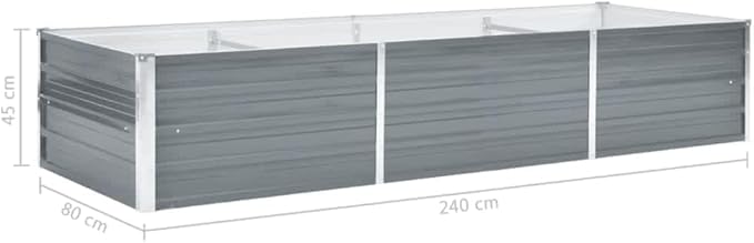 Galvanized Steel Raised Garden Bed for Landscape Wall Retaining Fencing Wire Grid for Patio 94.5 x 31.5 x 17.7 Inches