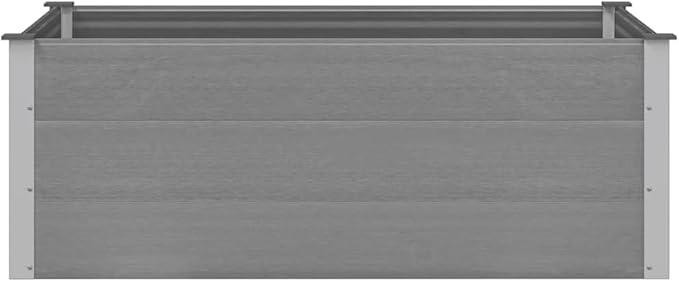 vidaXL Garden Raised Bed in Gray - Outdoor-Friendly Wood-Plastic Composite (WPC) - Weather- and Durable - Ideal for Flowers Green Plants - Sleek Modern Design Easy Assembly