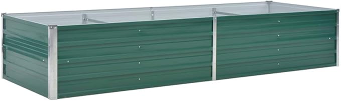 Garden Raised Bed Galvanized Steel 94.5x31.5x17.7 Green