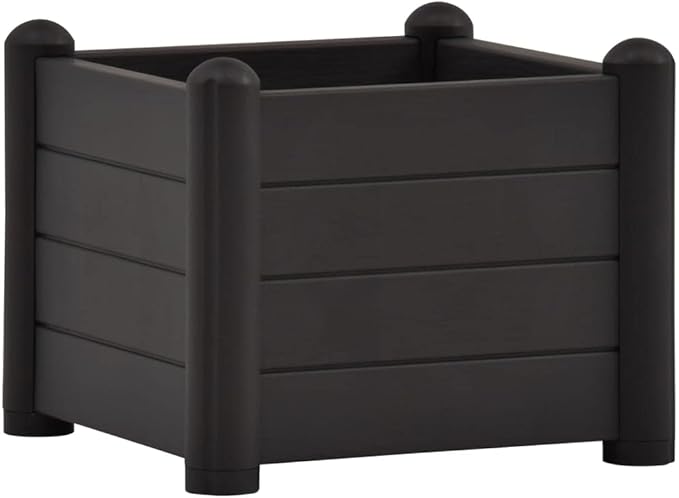 Garden Raised Bed PP Anthracite 16.9x16.9x13.8Raised Garden BedOutdoor Planters for Flower Herb Garden