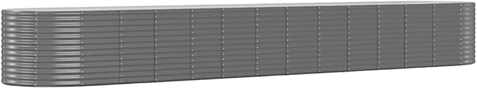 YAFF Raised Garden Bed - Large Metal Planter Box for Vegetables Outdoor Planter Boxes Kit Galvanized Steel Gray 218.1x39.4x26.8 Powder-Coated Steel