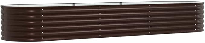 Steel Planter Raised Bed Metal Flower Box Planter Raised Beds Outdoor Garden for Planting Fruit 126x31.5x17.3 Brown -750