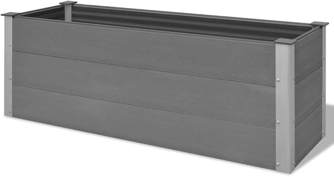 SKM Garden Raised Bed WPC 59.1 x 19.7 x 21.3 Gray (20.03 KG/44.066 LBS)