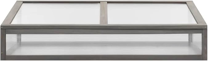 YAFF Raised Bed with Greenhouse 43.3x21.3x47.2 Solid Fir Wood(Gray)
