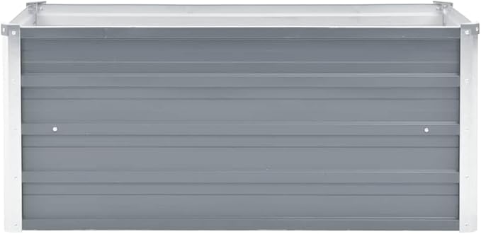 Galvanized Raised Garden Bed 39.4x15.7x17.7 Gray Metal Planter for Vegetables Herbs Flowers Outdoor Patio Balcony Yard