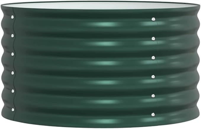 Metal Steel Garden Raised Bed for Gardening Metal Planter Box for Vegetables Fruits Flowers Easy Assembly 31.5x31.5x17.3 Green -715