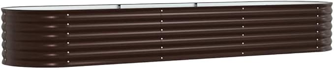 Steel Planter Raised Bed Metal Flower Box Planter Raised Beds Outdoor Garden for Planting Fruit 126x31.5x17.3 Brown -750