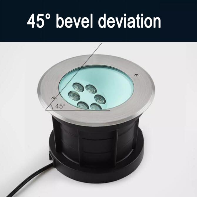 LED Landscape Lights - Outdoor Buried Lights45° Bevel Deflection Spotlight IP67 Waterproof Round Recessed Polarized Light for GardenPathPassage Lighting EYellow-3W