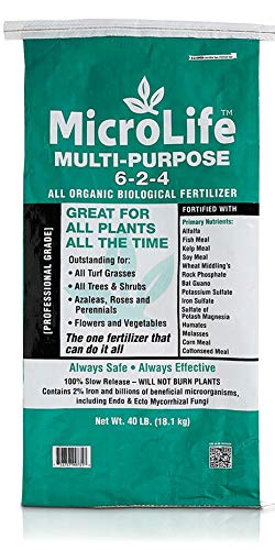 MicroLife Multi-Purpose (6-2-4) Professional Grade Granular Organic Fertilizer for All Plants All the Time 40 LBS