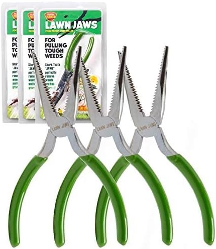 The Original Sharktooth Weed Puller Remover &amp Gardening Tool Weeder (3 Pack)-Pull from The Root Easily! Ergonomic Handheld Weeding Tool for Spring Summer Cleaning for All Ages &amp Abilities