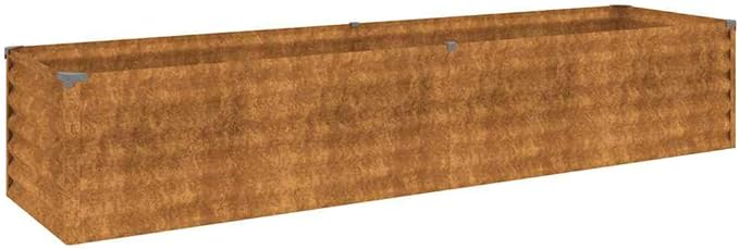 Large Garden Raised Bed Rusty Corten Steel Planter 76.4x19.7 Inch Outdoor Rectangular Garden Bed for Vegetables Herbs Flowers