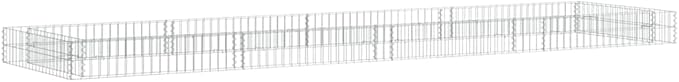 Gabion Raised Garden Bed Silver Galvanized Steel 157.5x157.5x7.9 Inch Large Rectangular Planter for Outdoor Plants Heavy Duty Garden Beds