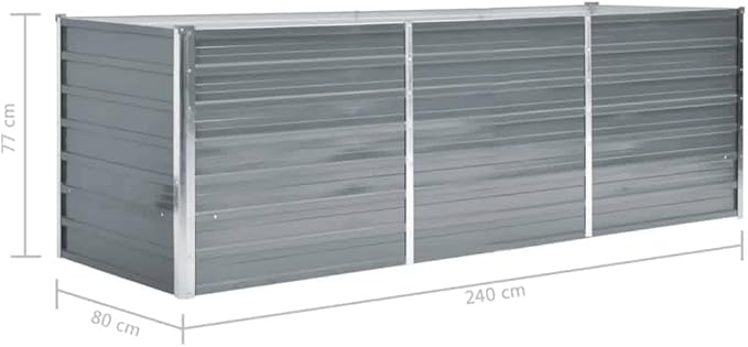 Garden Raised PlanterGarden BedGalvanized Raised Garden BedPlanter Raised bedsGalvanized PlanterBed Galvanized Steel 94.5x31.5x31.3 Gray