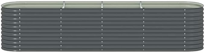 Galvanized Raised Garden Bed 157.5 x 31.5 x 31.9 in Grey Metal Planter for Patio Balcony &amp Backyard Large Outdoor Box for Vegetables Herbs &amp Flowers