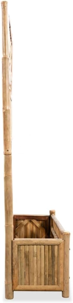 Planter for Indoor or Outdoor Patio/GardenAll-Weather DurableModern Decorationfor Growing PlantsTrees and FlowersGarden Raised Bed with Trellis Bamboo 27.6