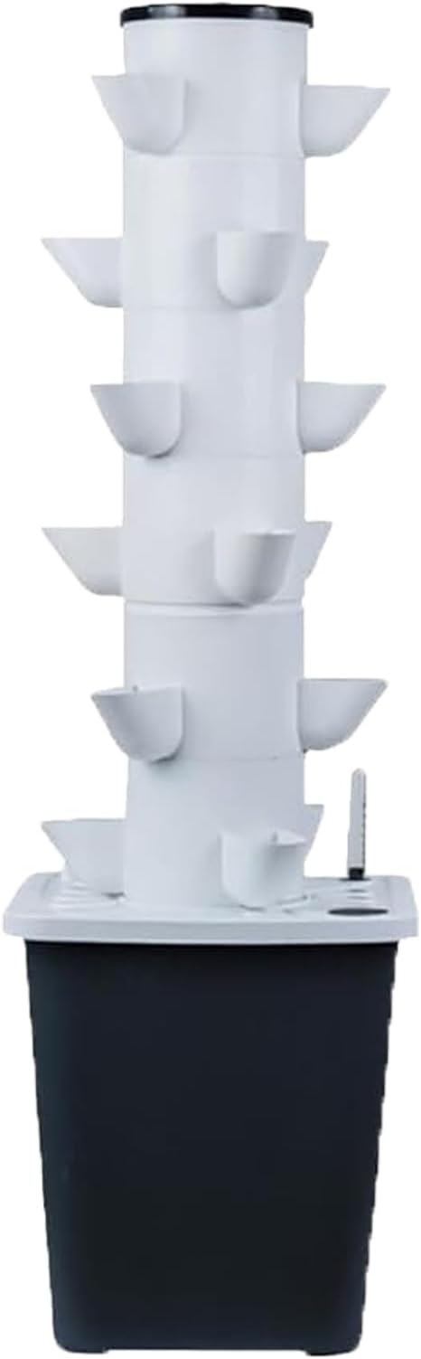 30 Tower Garden Hydroponic Growing System Kit for Herbs2/3/4/5/6 Layer Indoor Vertical System with Self-Watering Tank Space-Saving Aeroponic Planter for Vegetables (6 layers/30 Holes)