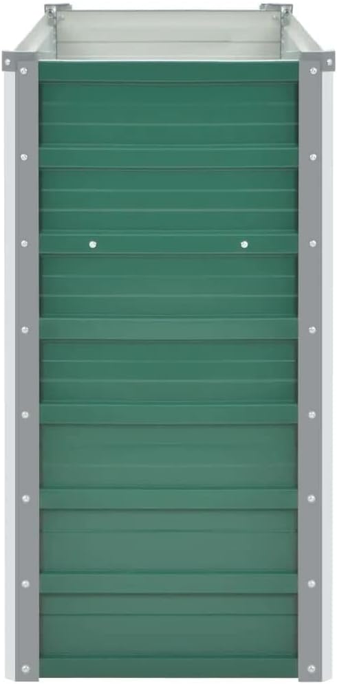 Garden Raised Bed Galvanized Steel 63x15.7x31.3 Green