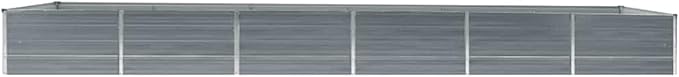 Large Galvanized Steel Raised Bed - Spacious Outdoor Planter Easy to Assemble Gray Color