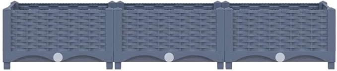 Raised Garden Bed Blue Grey Polypropylene 47.2 x 15.7 x 9.1 in Planter Box Durable Outdoor Raised Beds for Gardening Patio Balcony