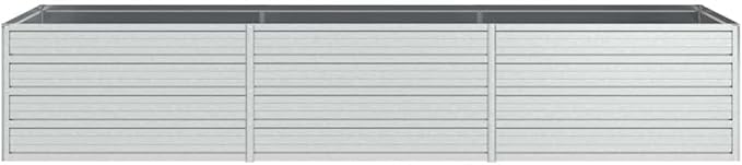 Garden Raised Bed Silver Galvanized Steel 94.5x31.5x17.7 Inch Large Outdoor Planter for Vegetables Herbs Flowers Durable Metal Kit