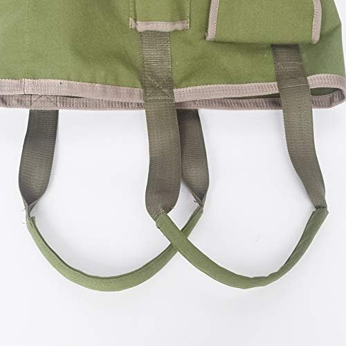 HANC Green Bucket Garden Tools Bag with 2 Pockets Tote Garden Tools Bag in Water Proof Canvas Storage Organizer for Men Or Women(Bag Only)