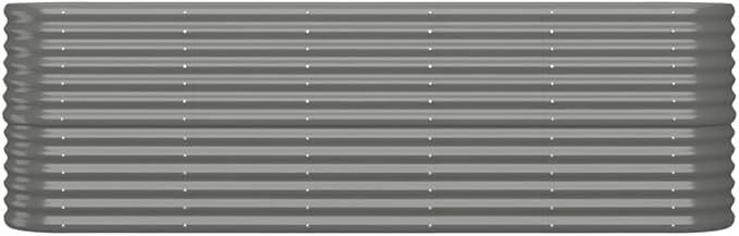 SKM Garden Raised Bed Grey Powder-Coated Steel 88.2x15.7x26.8 inGrey (Weight 24.58KG)