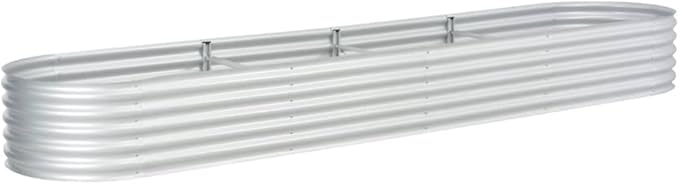 Garden Raised Bed 157.5x31.5x17.3 Galvanised Steel Silver