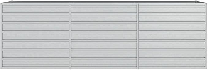 Garden Raised Bed Patio planters Standing Planter Raised Flower Bed Horse Trough planters Suitable for Courtyard Nursery Corridor Orchard 94.5x31.5x30.3 Galvanized Steel Silver