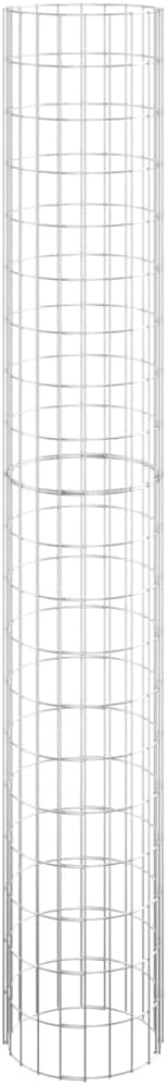 Cylindrical Gabion Raised Bed Silver Galvanized Steel 11.8 x 78.7 in Rust Resistant Outdoor Garden Planter Large Capacity for Patio Backyard Landscaping