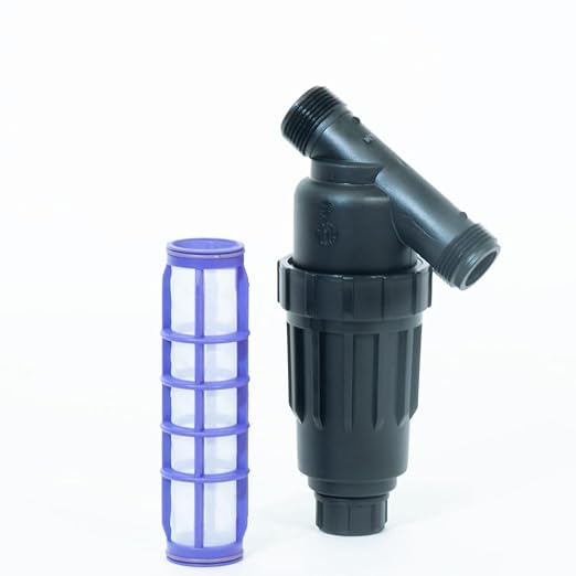DIG P17-200 1 All-Purpose Heavy Duty Drip Irrigation Kit MPT Inline Y Filter with 200 Mesh Stainless Steel Screen and Flush Cap for Optimal Irrigation Protection