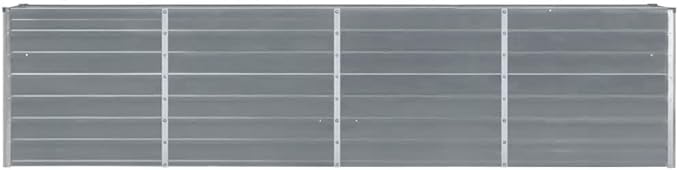 Raised Garden Bed 126x15.7x30.3 Galvanized Steel Gray Raised Planter Elevated Garden Box Outdoor Metal Planter for Vegetable Flower and Herb Garden with Safety Edge Fold