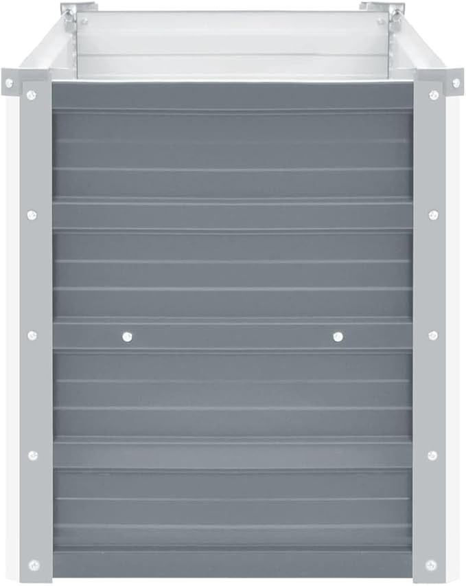Galvanized Raised Garden Bed 39.4x15.7x17.7 Gray Metal Planter for Vegetables Herbs Flowers Outdoor Patio Balcony Yard