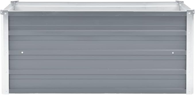 Outdoor Garden Raised Bed Galvanized Steel Metal Outdoor Garden Raised Planter Box for Flowers Vegetables Fruits Herbs Gray 39.4x15.7x17.7
