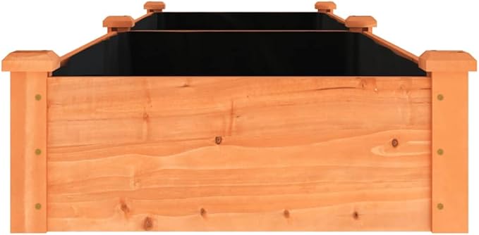 SKM Garden Raised Bed with Liner Brown 240x60x25 cm Solid Wood Fir (Weight-10KG)