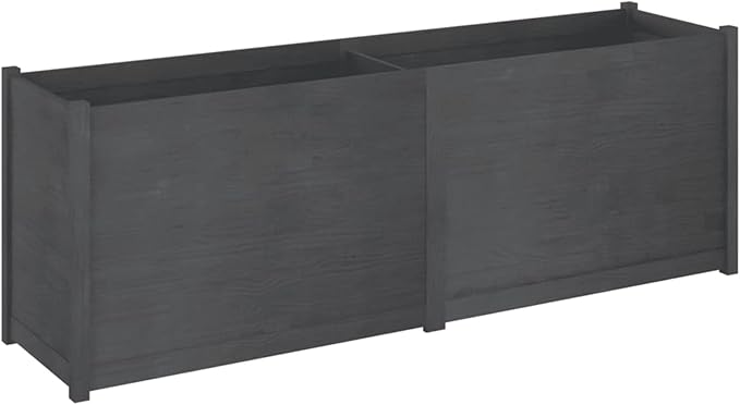 Raised Bed Wood Raised Beds for Garden Wooden Raised Bed Planter Raised Bed Wood Grey Herb Bed Wood Flower Box Flower Box Flower Tub Garden Planter 200 x 50 x 70 cm