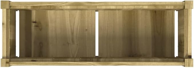 Garden Planter Set of 2 Natural Wood Finish Fence Steel Baskets Landscape Galvanized Outdoor Solid Pine Wood