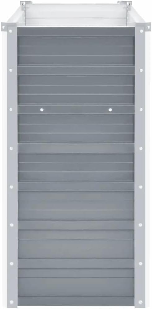 Galvanized Steel Garden Raised Bed Kit Outdoor Planter Raised Garden Boxes Metal Raised Garden Beds for Vegetables Herbs Flowers 63x15.7x31.3 Gray-1152