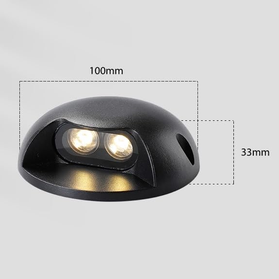 LED Landscape Lights - Outdoor Buried Lights Warm White AC 220V Ground Spotlight IP67 Waterproof Walkway Light Stair Step Light No Need to Drill Holes Wall Light Easy Installation
