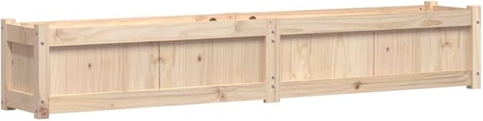Solid Wood Pine Planter Box for Outdoor Vegetable Flower Herb and Plant Gardening Large Metal Raised Garden Beds - 70.9 x 12.2 x 12.2