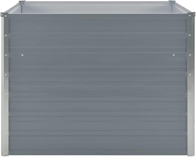 Raised Garden Bed 39.4x39.4x30.3 Galvanised Steel Gray