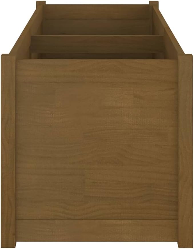 Wooden Garden Planter Box Outdoor Raised Garden Bed Garden Yard Wood Box for Vegetables Flowers Herbs and Succulents Honey Brown 59.1x19.7x19.7 Solid Wood Pine