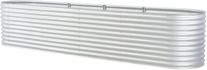 Garden Raised Bed 157.4x31.4x31.8 Galvanized Steel Silver