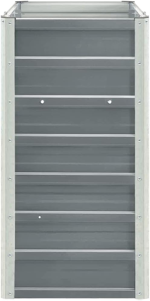 Garden Raised Bed Galvanized Steel 94.5x15.7x30.3 Gray Lawn Planters
