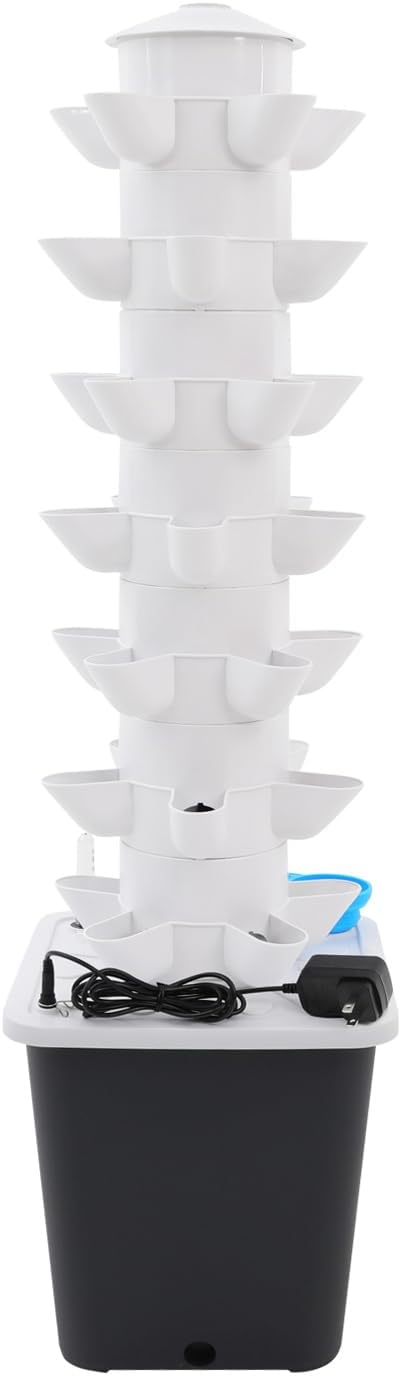 Hydroponic Growing Tower 7 Layers 35 Pods Vertical Garden Kit with Water Pump &amp 2.64Gal Water Tank Hydroponic Tower Growing System for Vegetables Strawberries Herbs Lettuce