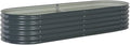 SKM Garden Raised Bed 240x80x44 cm Galvanised Steel Grey (Weight-26KG)