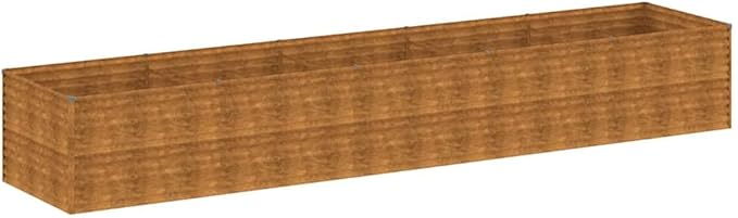 OWOX XL Corten Steel Raised Bed 188.6x39.4x27.2 Rust Planter for Veggies Herbs Flowers Heavy Duty for Patio Yard Balcony