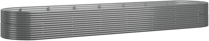 Steel Planter Garden Boxes Outdoor Garden Raised Bed Powder-Coated Steel Metal Raised Bed for Gardening Vegetables Fruits and Flowers 229.9x55.1x26.8