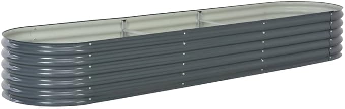 SKM Garden Raised Bed 126x31.5x17.3 Galvanized Steel Gray-55271026